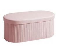 HOMCOM Pouf de rangement, banc de rangement pliable, 72 L, 76 x 38 x 35 cm, tapissé en velours, coffre de rangement, charge 120 kg, tabouret pour salon, chambre, entrée, rose