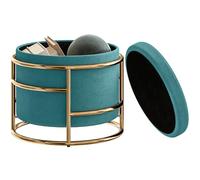 HOMCOM Pouf de rangement en velours avec compartiment 24L 42x39cm Vert