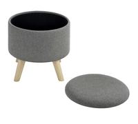 HOMCOM - Pouf - Lin - 39x39x40cm - Gris