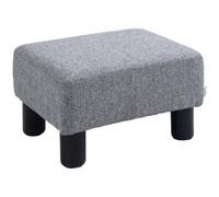 HomCom Pouf repose-pieds Tabouret bas en tissu de lin 110 kg 40×30×24 cm Gris