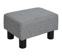 HOMCOM Pouf Repose-Pieds Petit Tabouret avec Pieds en Plastique Gris