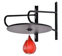 HomCom Punching-ball Poire de vitesse – Support tournant, pompe, MDF, hauteur réglable – Rouge/Noir