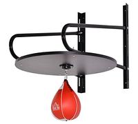 HomCom Punching-ball Poire de vitesse – Support tournant, pompe, MDF, hauteur réglable – Rouge/Noir