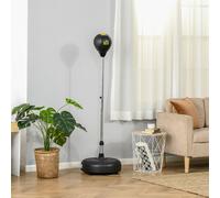 HOMCOM Punching ball sur pied réglable hauteur 133 -151 cm, sac de frappe sur pied 2 gants base lesté 45 x 45 x 133-151 cm noir