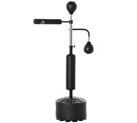 Homcom - Sac de frappe boxe autoportant punching ball brunier 3 en 1 revêtement synthétique dim. 88L x 50l x 160-230H cm noir
