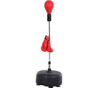 HOMCOM Punchingball avec support, 136-154 cm réglable en hauteur Sac de boxe, ballon de boxe sur pied avec gants de boxe, pour jeunes et adultes