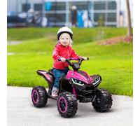 HOMCOM Quad buggy électrique enfant 12 V 3 Km/h max. effets lumineux selle pour enfant 3-5 ans métal PP noir blanc Description:Laissez vos enfants découvrir tout le plaisir de la conduite à bord de ce