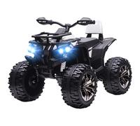 HOMCOM Quad Buggy électrique Enfant 12 V 8 Km/h Max. Voiture électrique Enfant avec Effets Lumineux sonores métal PP Blanc Noir