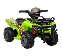 HomCom Buggy électrique enfant – Quad 18–36 mois, 6 V, 2 km/h, effet lumineux, vert
