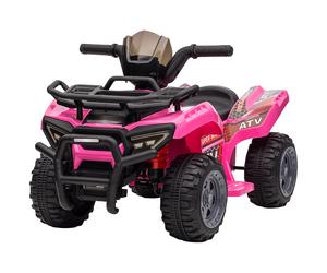 HOMCOM Quad buggy voiture électrique enfant quad électrique 18-36 mois 6 V 2 Km/h max. rose