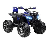 HOMCOM Quad électrique 12V pour enfants 3-5 ans 3-8km/h, voiture électrique pour enfants avec musique, MP3, USB, carte TF, phares et pédales, PP et métal, 100x65x73 cm, bleu