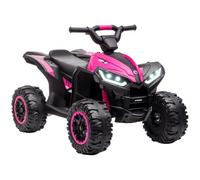 HomCom Quad buggy électrique enfant 12 V 3 km/h effets lumineux et sonores Rose/Noir