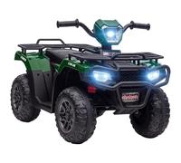 HOMCOM Quad électrique Enfant 12V, Voiture électrique Enfants, Double Moteur, Vitesse 2-4 km/h, phares et Musique, Marche Avant et arrière, Voiture à Batterie pour 3 à 5 Ans, Vert