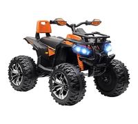 HOMCOM Quad électrique pour enfants, 12V 10Ah Quad pour enfants avec fonction marche avant, marche arrière, 2 moteurs, prise USB, lecteur de musique MP3, véhicule pour enfants avec phares 3-8 km/h,