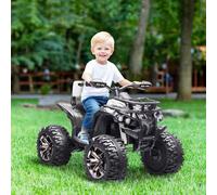 HOMCOM Quad Électrique pour Enfants 3-5 Ans à 12V avec Phares et Pédale, Port USB pour Musique, Blanc