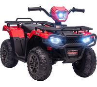 Quad Électrique pour Enfants HOMCOM, max. 4 km/h, à partir de 3 ans, Phares LED, Connexion Musique, noir+rouge 88 x 45 x 50 cm