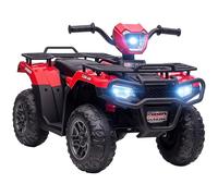 HOMCOM Quad électrique pour enfants, quad électrique avec LED et musique, voiture électrique, véhicule pour enfants à partir de 3 ans, moto pour enfants, noir+rouge, 88 x 45 x 50 cm