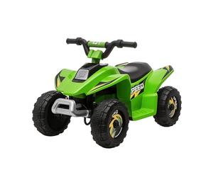 HOMCOM Quad Elettrico per Bambini da 18-36 Mesi Con Batteria Ricaricabile 6V, Velocità 2.8-4.6km/h e Marcia Avanti e Indietro, 72x40x45.5 cm, Verde