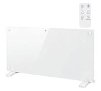 HOMCOM Radiateur Électrique Connecté WiFi 2000 W Télécommande Thermostat | Chauffage Convecteur, Mural ou Sur Pied, Minuterie 24H/7J, Écran LED, Panneau en Verre, Détection Fenêtre Ouverte, 15-22 m²