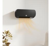 HOMCOM Radiateur Électrique de Pared 1000W/2000W Estufa avec Écran LED et Télécommande 45x18,6x11,5 cm Noir