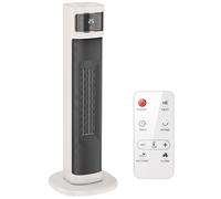 HOMCOM Radiateur Électrique en Céramique avec Thermostat Réglable, 4 Modes, Panneau Tactile, Télécommande, Blanc