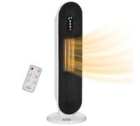 HOMCOM Radiateur Électrique Soufflant Oscillant 45° 1200/2000 W Noir