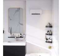 HOMCOM Radiateur mural soufflant 2000 W - chauffage céramique PTC - 3 niveaux de puissance - télécommande incluse blanc noir