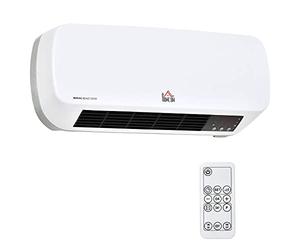HOMCOM Radiateur Mural Soufflant 2000 W Chauffage Céramique PTC Blanc Noir