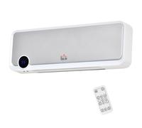 HOMCOM Radiateur Mural Soufflant Oscillant 2000 W Blanc Argenté | Chauffage Céramique PTC, 3 Niveaux de Puissance, Télécommande Incluse