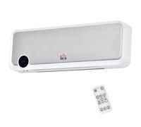 HOMCOM Radiateur mural soufflant oscillant 2000 W - chauffage céramique PTC - 3 niveaux de puissance - télécommande incluse blanc argenté