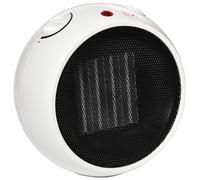HOMCOM Radiateur soufflant Appareil de chauffage électrique Chauffage Chaleur 900W/1500W PP-plastique blanc+noir 22 x 18,5 x 21 cm