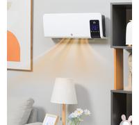 HOMCOM Radiateur soufflant mural chauffage céramique PTC - 1000 W / 2000 W oscillation minuterie avec télécommande blanc