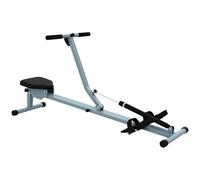 HOMCOM Rameur hydraulique à 12 niveaux de résistance, rameur d'appartement avec écran LCD, pédale antidérapante, charge 100 kg, pour maison, salle de gym, l'équipement d'entraînement d'intérieur, noir