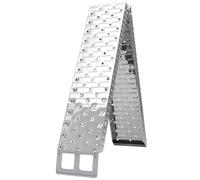HOMCOM Rampe de Chargement Pliable 230 kg, Rampe d'accès Motos antidérapante en Acier INOX. avec Sangles de sécurité, Plateforme de Chargement pour Motos, vélos et VTT, 190 x 22 x 8 cm, Argent