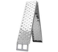 HOMCOM Rampe de chargement pliable 230 kg, rampe d'accès motos en acier galvanisé sangles de sécurité, 190 x 22 x 8 cm, argent