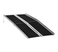 HOMCOM Rampe de Fauteuil Roulant Pliable Antidérapante 183x73,5 Cm Noir | Rampe de Chargement Sablage, Alliage d'Aluminium, Bordures de Sécurité, Stickers Réfléchissants, Charge Max. 270 Kg