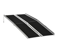 HOMCOM Rampe de fauteuil roulant pliable, rampe de chargement sablage 183x73,5 cm en alliage d'aluminium, antidérapante, bordures de sécurité, charge max. 270 kg, noir