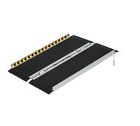 HOMCOM Rampe de fauteuil roulant pliable rampe de chargement sablage antidérapante en alliage d'aluminium 91 x 73,6 cm noir