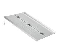HOMCOM Rampe de Fauteuil Roulant Rampe de Chargement Rampe d'accès antidérapant Pliable en Aluminium avec Bordures Charge Max. 270 Kg 123 x 74 cm