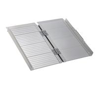 HOMCOM Rampe de Fauteuil Roulant Rampe de Chargement Rampe d'accès antidérapant Pliable en Aluminium avec Bordures Charge Max. 270 Kg 61 x 74 cm