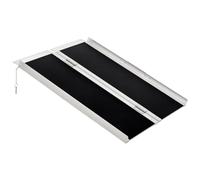 HomCom Rampe de fauteuil roulant pliable aluminium 91 x 72 x 5 cm antidérapante 270 kg Noir