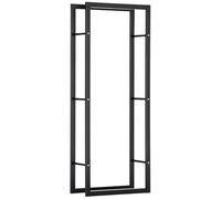 HOMCOM Range bûches Etagère porte bois de cheminée porte-bûches intérieur et extérieur charge max. 100 Kg dim. 60L x 25l x 150H cm métal noir