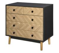 HOMCOM Commode en bois meuble de rangement avec 5 tiroirs chiffonnier moderne idéale pour chambre salon 80 x 40 x 80 cm gris foncé