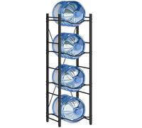 HOMCOM Rangement de bouteilles d'eau à 4 niveaux Cadre en métal renforcé Rangement de bouteilles d'eau pour la cuisine, la salle à manger et le salon Noir