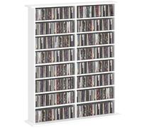 HOMCOM Rangements pour CD et DVD 106,5x24x126,3cm Blanc
