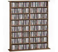 HOMCOM Rangements pour CD et DVD 106,5x24x126,3cm Brun Rustique