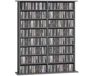 HOMCOM Rangements pour CD et DVD 106,5x24x126,3cm Gris