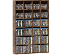HOMCOM Rangements pour CD et DVD 24 Compartiments 89 x 20 x 130,5 cm Marron