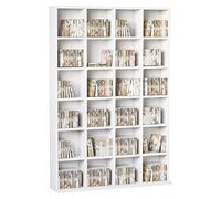 HomCom Meuble de rangement CD/DVD 24 compartiments, 456 CD/336 DVD, blanc 89 x 20 x 130,5 cm