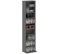 HOMCOM Rangements pour CD et DVD 260 CD/120 DVD 33 x 24 x 140 Gris